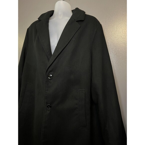 Fashion Nova Men Coat Mens 2XL Black Classic Overcoat Long Dressy Jacket Poly - Picture 5 of 14